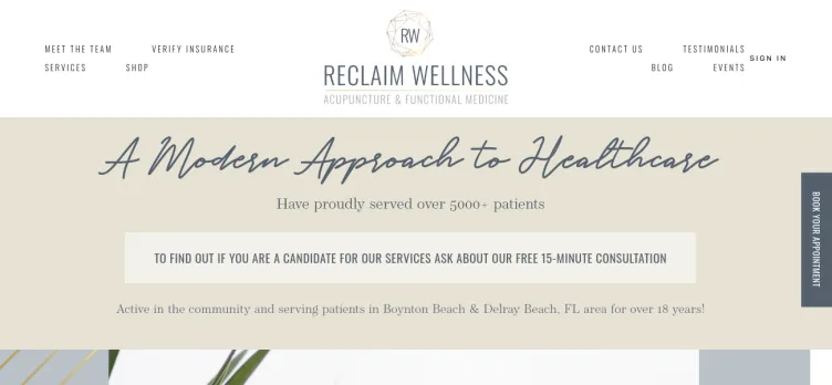 Screenshot Reclaim Wellness