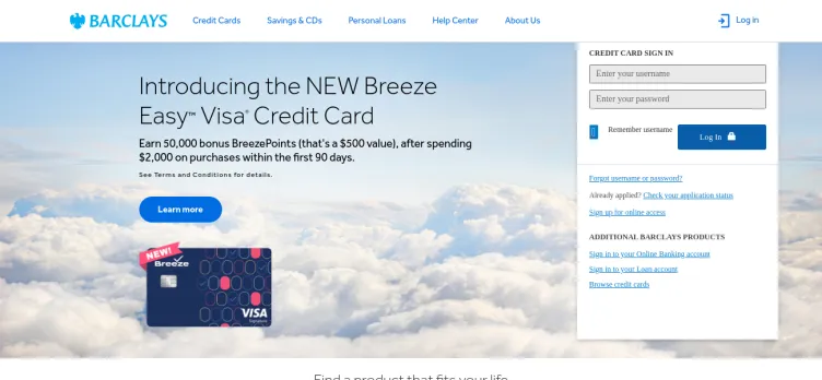 Screenshot Barclays Bank Delaware