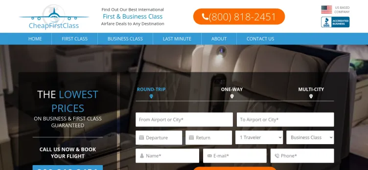 Screenshot CheapFirstClass