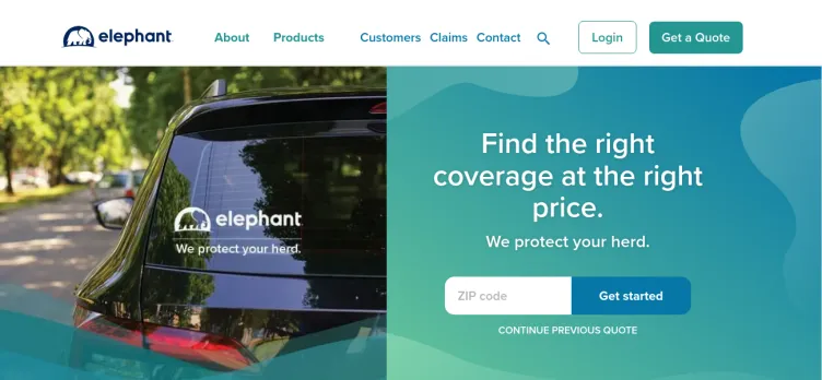 Screenshot Elephant Insurance Services