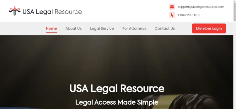 Screenshot USA Legal Resource