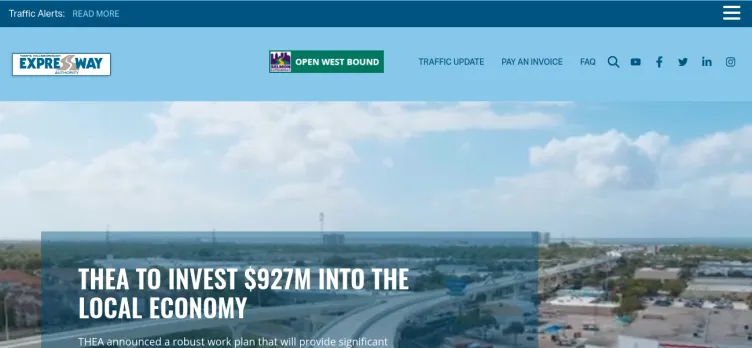 Screenshot Tampa Hillsborough Expressway Authority