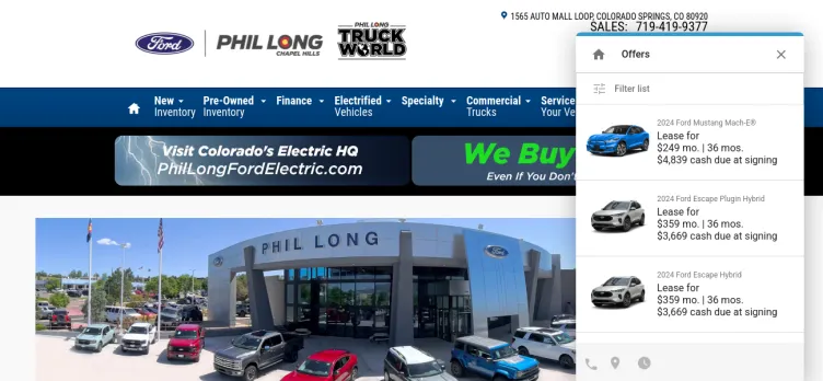 Screenshot Phil Long Ford Chapel Hills