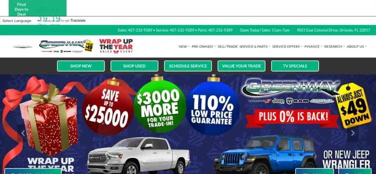 Screenshot Greenway Chrysler Jeep Dodge