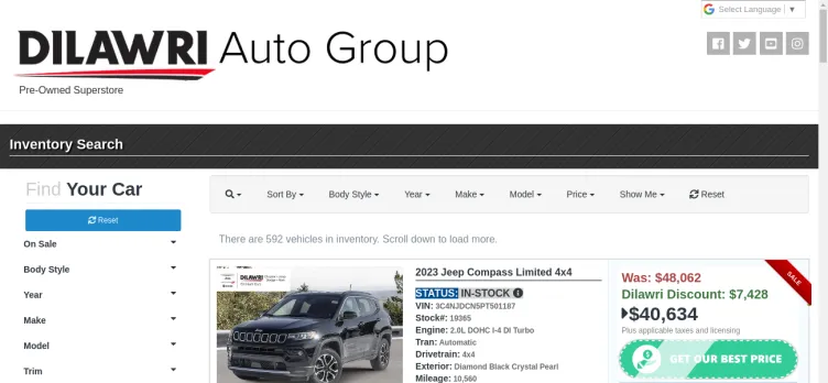 Screenshot S. Dilawri Automotive Group