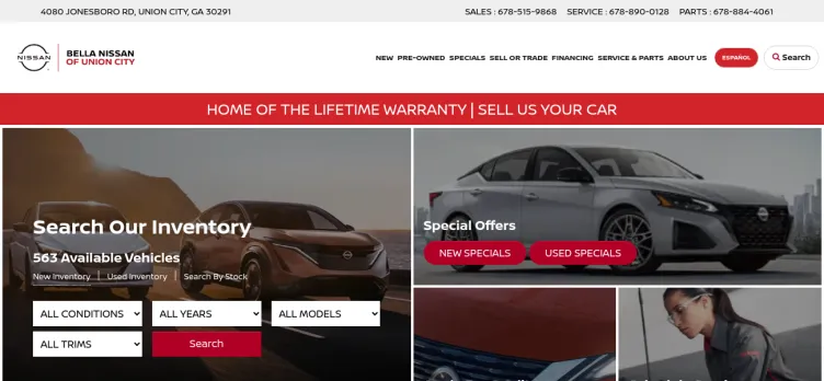 Screenshot Nissan of Union City