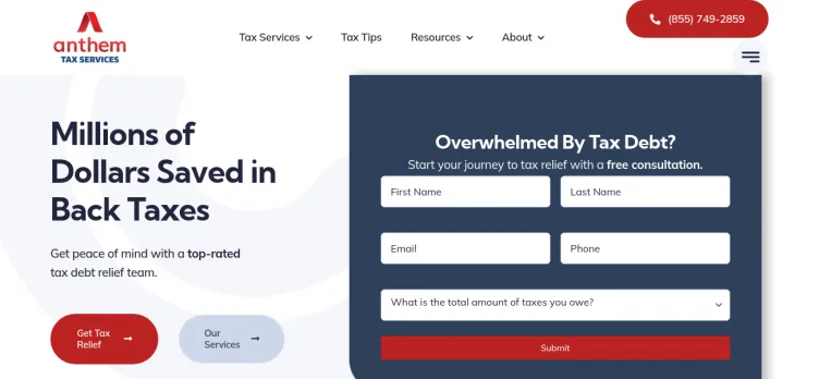 Screenshot Anthem Tax Services