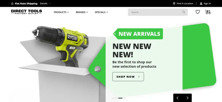 Screenshot Direct Tools Factory Outlet