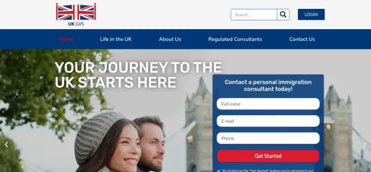Screenshot UK Global Visa Services