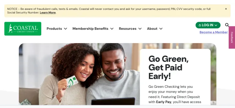 Screenshot Coastal Credit Union