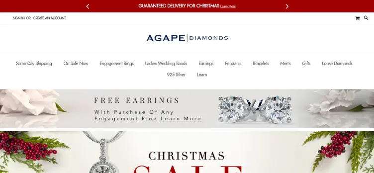 Screenshot Agape Diamonds