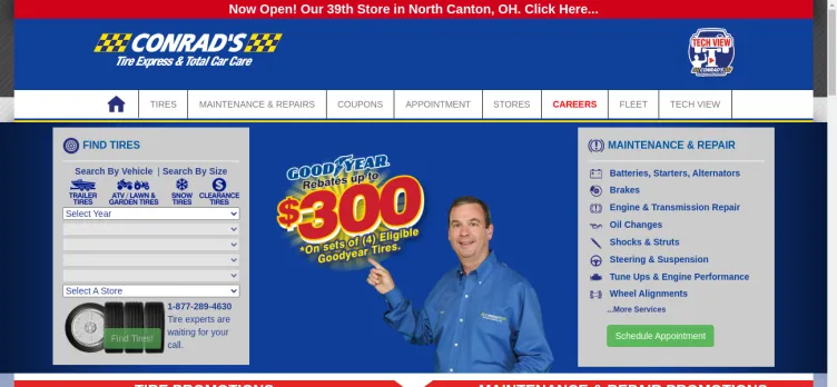 Screenshot Conrad's Tire Express & Total Car Care