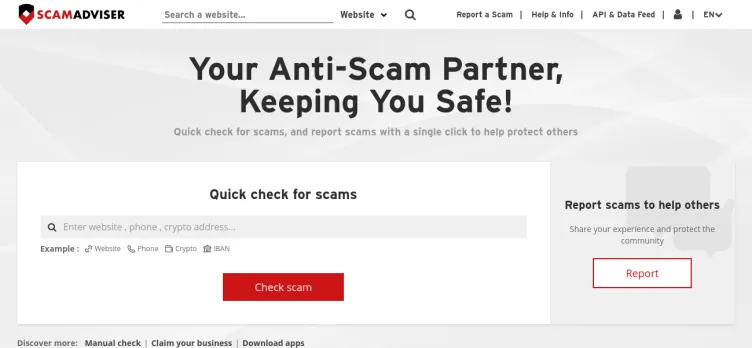 Screenshot ScamAdviser