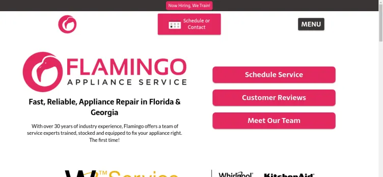 Screenshot Flamingo Appliance Service