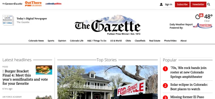 Screenshot Gazette/gazette.com