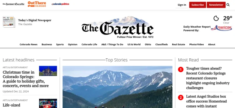 Screenshot Gazette/gazette.com