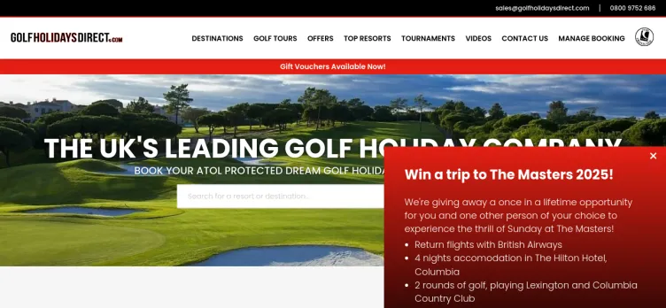 Screenshot Golf Holidays