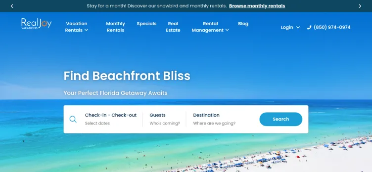 Screenshot RealJoy Vacations