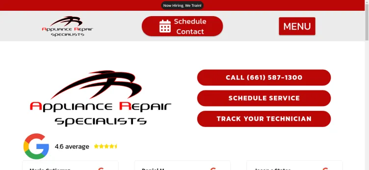 Screenshot Appliance Repair Specialist