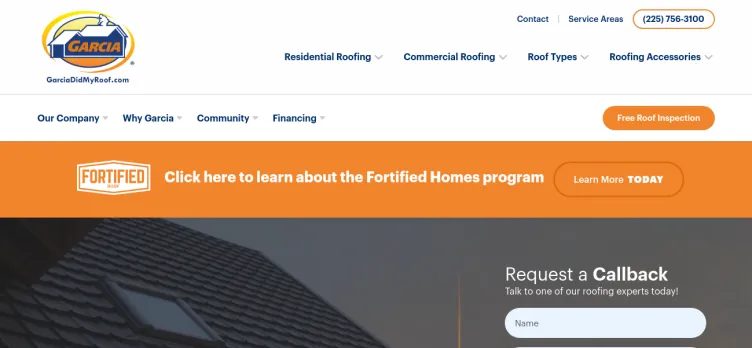 Screenshot Garcia Roofing