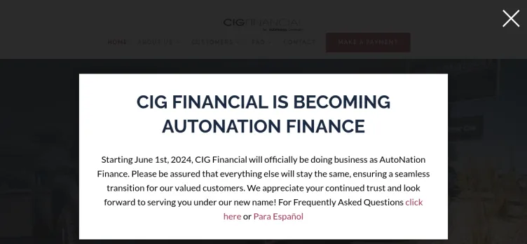 Screenshot CIG Financial