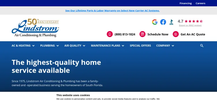 Screenshot Lindstrom Air Conditioning & Plumbing