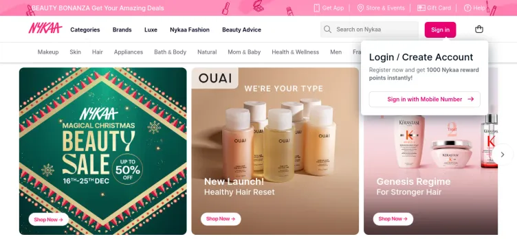 Screenshot Nykaa