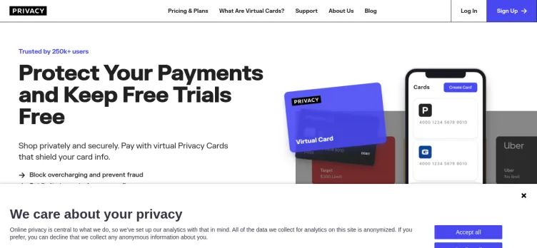 Screenshot Privacy.com