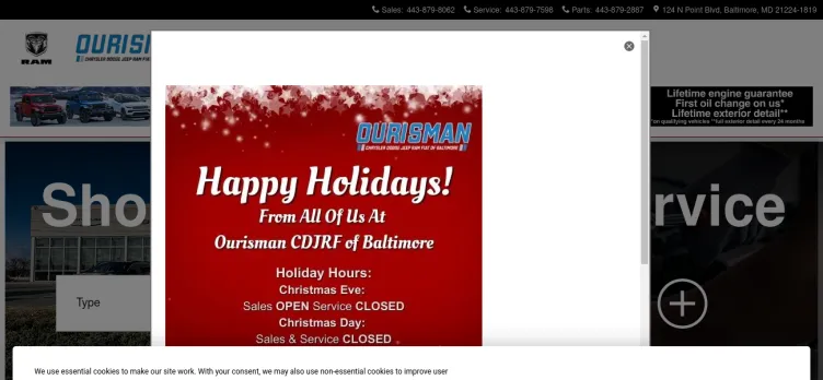 Screenshot Ourisman Chrysler Jeep Dodge Ram Of Baltimore