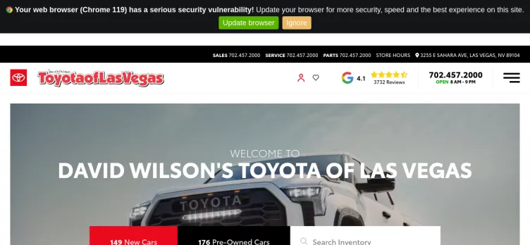 Screenshot David Wilson's Toyota of Las Vegas