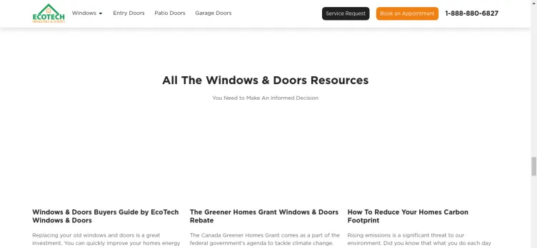 Screenshot EcoTech Windows & Doors