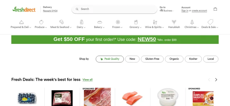 Screenshot FreshDirect