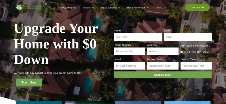Screenshot Green Solutions Solar & Renovations