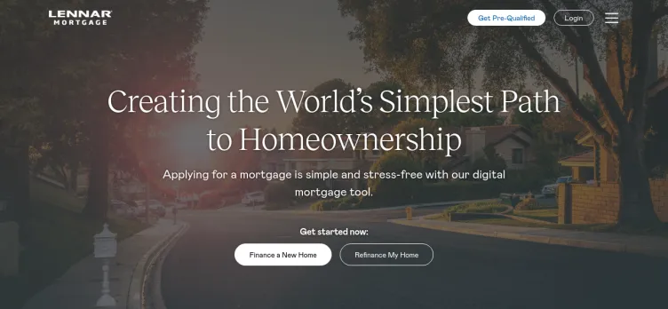 Screenshot Lennar Mortgage