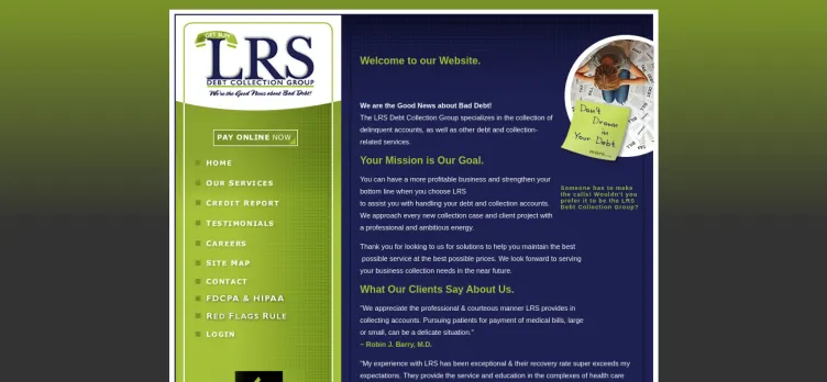 Screenshot Louisiana Recovery Services