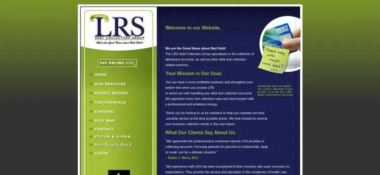 Screenshot Louisiana Recovery Services