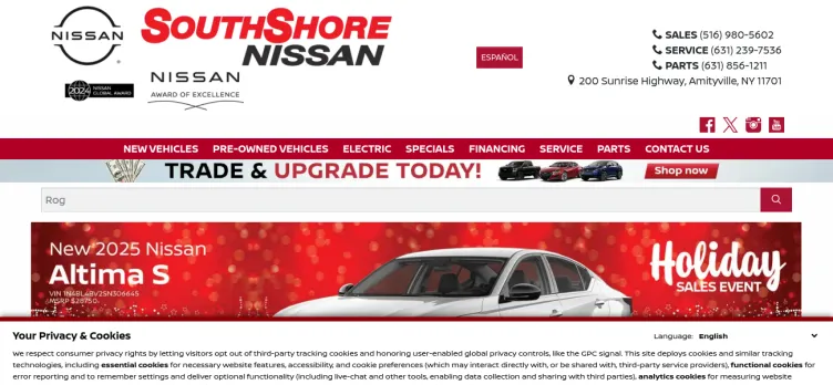 Screenshot South Shore Nissan