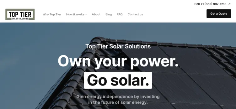 Screenshot Top Tier Solar Solutions