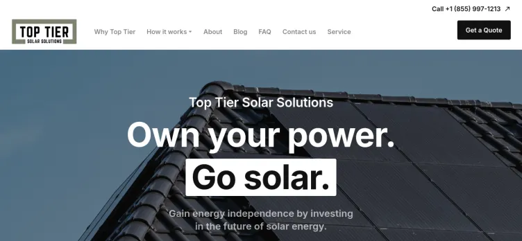 Screenshot Top Tier Solar Solutions