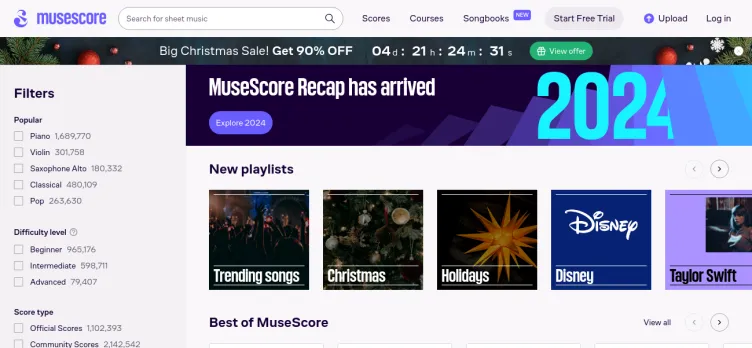 Screenshot Musescore.com