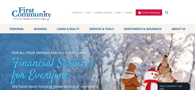 Screenshot First Community Credit Union