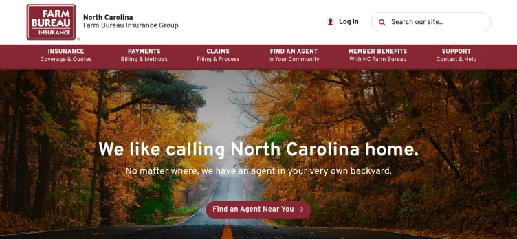 Screenshot North Carolina Farm Bureau Insurance Agency