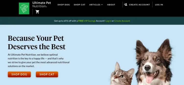 Screenshot Ultimate Pet Nutrition