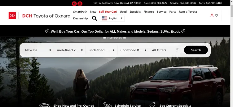Screenshot DCH Toyota of Oxnard