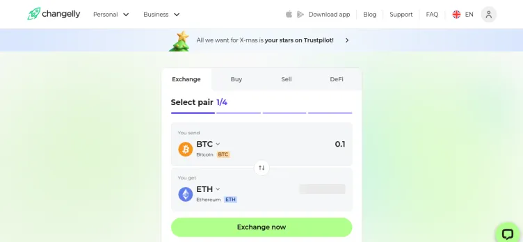 Screenshot Crypto Exchange