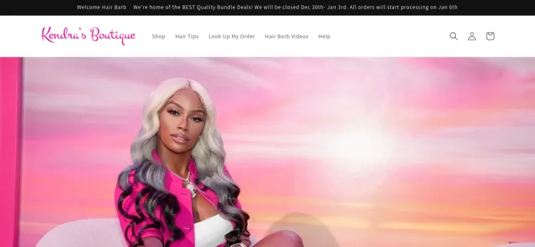 Screenshot Kendra's Boutique
