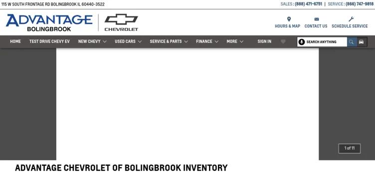 Screenshot Advantage Chevrolet of Bolingbrook