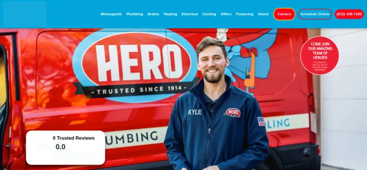 Screenshot Hero Plumbing, Heating, Cooling, Drains & Electrical