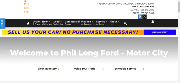 Screenshot Phil Long Ford Motor City