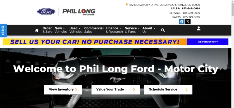 Screenshot Phil Long Ford Motor City